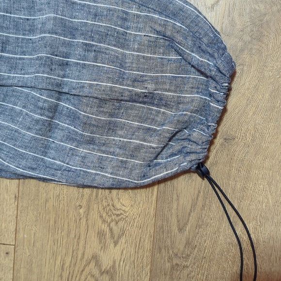 Lanthropy Linen Stripe Parachutte Lantern Drawstring Cuffs Cargo Pants sz M - Picture 2 of 9